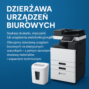 Dzierżawa urządzeń biurowych — nowoczesna drukarka i niszczarka biurowa, oferta Kopi Serwis