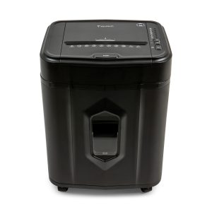 Verotech VS-120AF z automatycznym podajnikiem niszczy 120 arkuszy w cyklu. Cicha, wydajna, z poziomem bezpieczeństwa DIN P-4, idealna do biura.