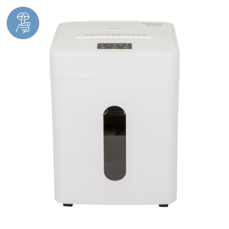 Verotech VS-3018CC Ultra Silence niszczy 18 arkuszy, karty i płyty CD. Pracuje ultra cicho – tylko 40 dB, kosz 26 L, poziom DIN P-4. Idealna do biura.