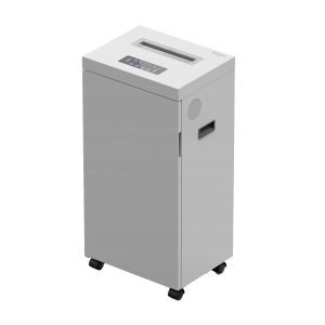 Verotech VS-4030CC niszczy 30 arkuszy, karty i płyty CD. Kosz 60 L, cicha praca 50 dB, tryb ciągły 60 min, 5 lat gwarancji i noże dożywotnio.